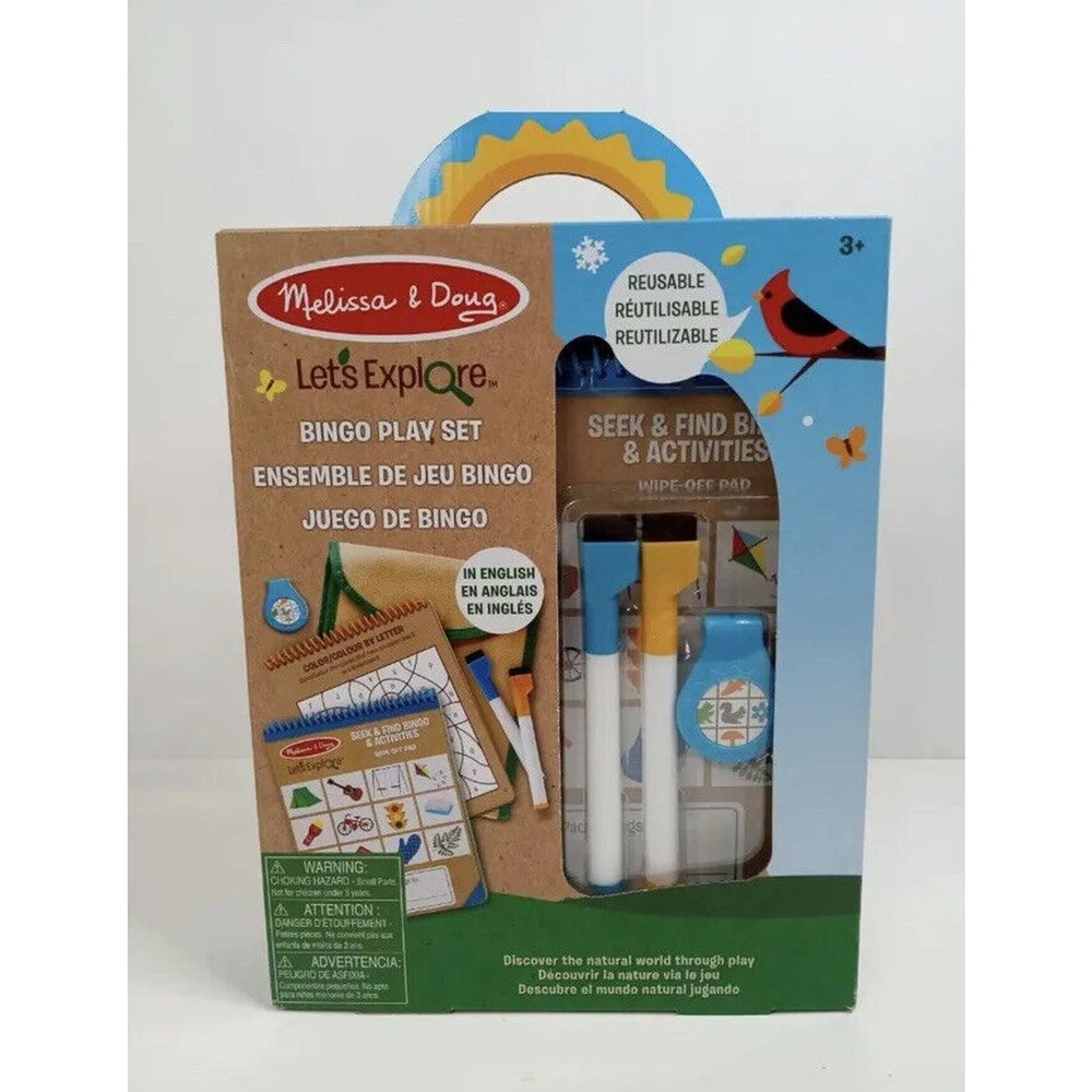 Melissa & Doug Let's Explore Seek & Find Bingo Play Set Reusable New